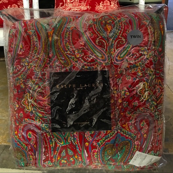 RALPH LAUREN Bright Colorful Paisley Twin Comforter Original Package NEW RARE!!! - Picture 9 of 10